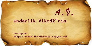 Anderlik Viktória névjegykártya